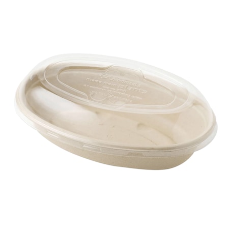 World Centric Fiber Burrito Bowl Lids, 8in dia, Clear, PK400 BOLCSUBBS